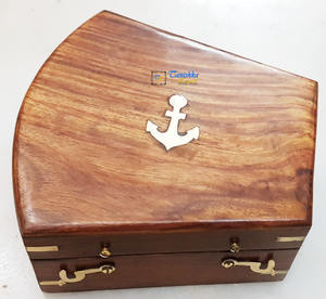 Sextante náutico de latón pulido al por mayor con caja de madera instrumento de navegación marítima sextante marino decorativo hecho a mano - Product Image 4