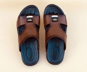 Chaussures arabes durables pantoufles confortables en cuir véritable marron semelles en caoutchouc médicamenteuses utilisation quotidienne 100% cuir de grain de vache pur - Product Image 5