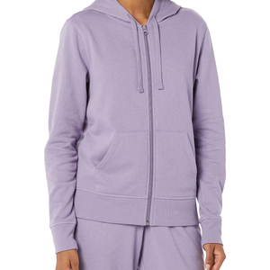 Sudadera con Capucha de Estilo Hip Hop para Mujer, Tejida con Cierre, Color Sólido, 100% Algodón, para Otoño e Invierno, Personalizable, Nueva - Product Image 1