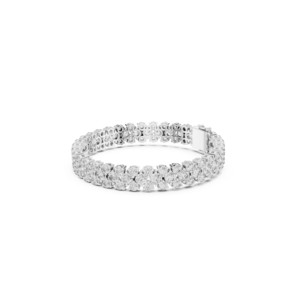 17.38 TCW Round Brilliant Cut Moissanite Two Row <b>Bracelet</b> <b>925</b> <b>Sterling</b> <b>Silver</b> Bridal Luxury Fine Jewelry Wedding Tennis <b>Bracelet</b> - Product Image 3