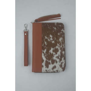 LAXURA Vintage Cowhide Leather <b>Purse</b> RFID Wallet Zipper Closure Polyester Lining Flower Decoration Available Short <b>Long</b> Lengths - Product Image 1