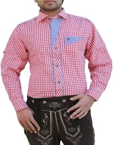 Chemise traditionnelle à carreaux personnalisée OEM pour lederhosen Oktotberfest s