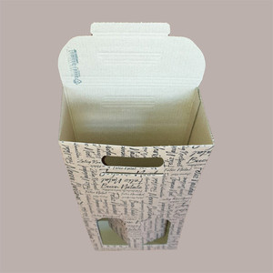 10pcs Brown Cardboard Box Case for 2 <b>Bottles</b> <b>750ml</b> Oil Wine 180x90x385mm with Christmas Words Graphics Holiday Supplies - Product Image 5