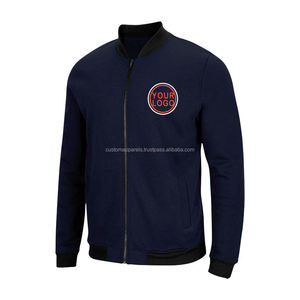 แจ็กเก็ตผ้าซาตินหรูหราแบบปรับแต่งได้ MCACVJ-264คอตั้งปักโลโก้ด้านหน้าผ้าเรียบ100% กันลม - Product Image 2