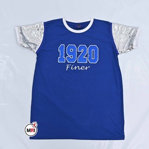 เสื้อยืดปักเลื่อมสีน้ำเงินสีเหลืองลำลองสำหรับฤดูร้อน SGR ตัวอักษรกรีกพี่น้องชมรมรับปริญญาการออกแบบโลโก้3D - Product Image 6