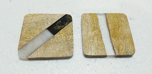 2023 sous-verres de style classique personnalisés en bois d'acacia et résine époxy tapis et tampons vierges pour la décoration intérieure - Product Image 3