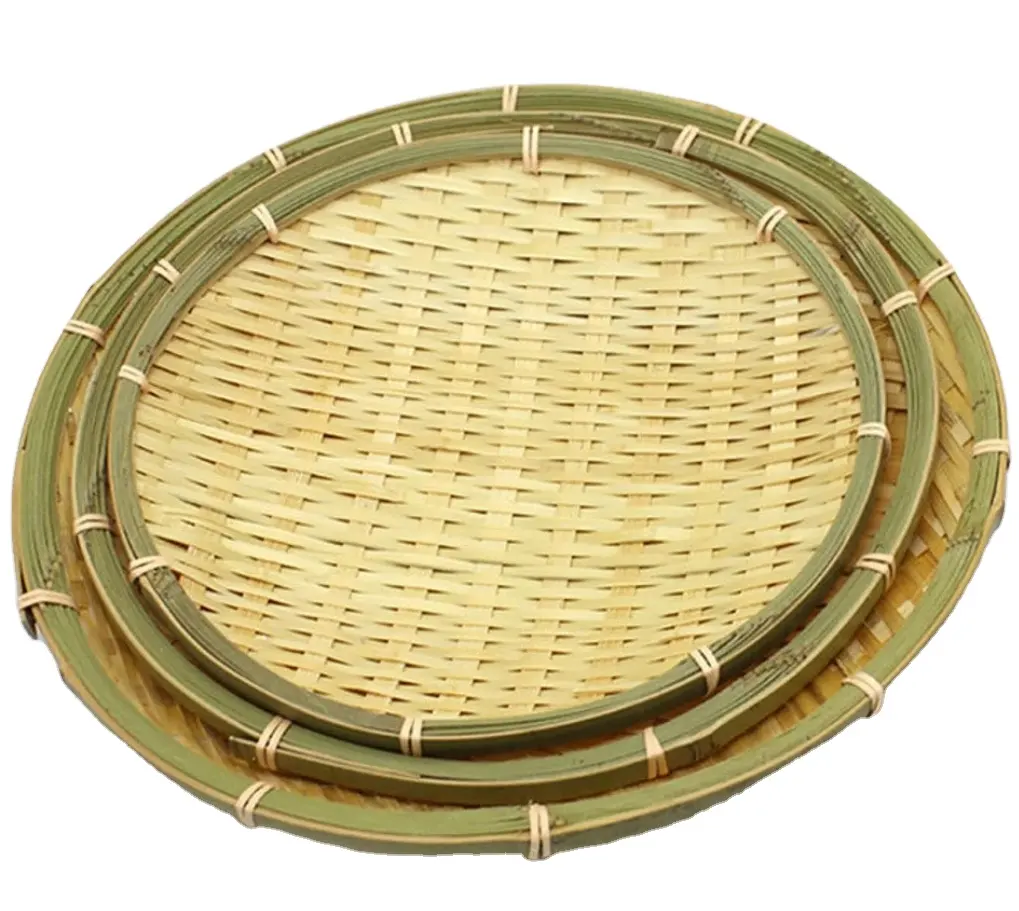 Wholesale new design Cheap hand woven ecofriendly decorative bamboo fruit tray tableware charge OEM made from Vietnam