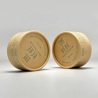 Envase Cosmético Cilíndrico Biodegradable con Logotipo Personalizado, Tarro para Crema Facial, Empaque para Cuidado de la Piel, Caja Redonda de Tubo de Papel Kraft