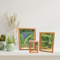 Eco-Friendly 3D Wood Photo Frame with Clear Transparent Dry Flowers