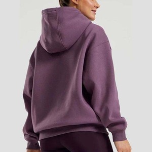 Vente en gros de sweats à capuche pour femmes personnalisés High Street 320g 65% coton 35% polaire coupe ample sweats à capuche confortables et respirants - Product Image 3
