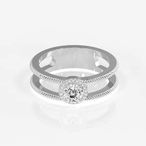 Men's 14K Gold <b>Ring</b> with Portuguese Cut Moissanite Diamond Regal <b>Crown</b> Collection - Product Image 5