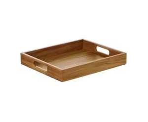 Bandeja para servir con forma rectangular para restaurante, bandeja de madera con mango de madera, vajilla para el hogar y la cocina, bandeja para servir alimentos - Product Image 4