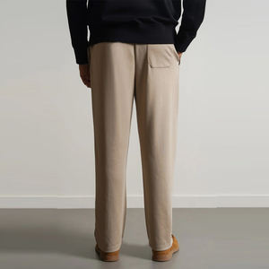 Pantalon en toile décontracté pour homme, taille mi-haute, respirant, devant plissé, poids lourd, 100% coton, fermeture élastique à la taille, hiver, numérique - Product Image 6