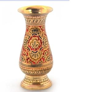 Vase à fleurs de table en laiton vintage Vase à fleurs décoratif de luxe en laiton et métal Décoration de mariage - Product Image 2