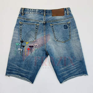 Short en jean déchiré pour homme, Slim, délavé, tendance, été - Product Image 2