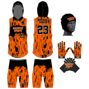 Uniforme de Fútbol Americano Personalizado con Bandera de Equipo |   Ropa Deportiva de Compresión Estilo Americano 7v7, Transpirable, Absorbe la Humedad, Secado Rápido - Product Image 1