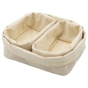 <b>Square</b> Shaped Custom Made Smart <b>Basket</b> Organic Ring Spun 100% Cotton Linen Omelet <b>Basket</b> Lined Home Bread Dough Baking Tools - Product Image 6