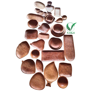 Platos de servicio de madera de coco natural hechos a mano, vajilla ecológica de Vietnam, proveedor al por mayor, plato de cena de forma personalizada - Product Image 5