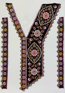 Diseños de cuello bordados a la moda para ropa Servicios de bordado personalizados para escotes de la mejor calidad 100% precio barato - Product Image 3