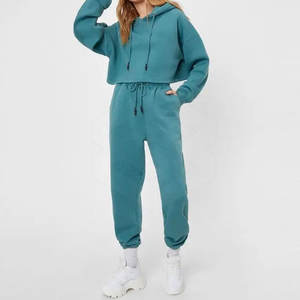 Meilleure qualité coton femmes haut court sweats à capuche coupe-vent fabriqué en usine Streetwear pour l'hiver court longueur haut court col à capuche - Product Image 3