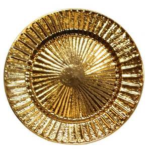 Assiette de présentation décorative en métal avec motif floral en relief pour les événements de fête à table à manger - Product Image 1