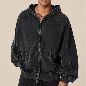 Haute qualité 480 GSM sweat à capuche en coton lourd unisexe luxe français Terry sweat à capuche zippé ensemble contraste couleur hommes pull - Product Image 5