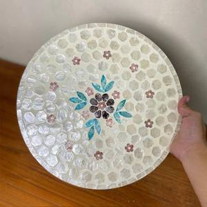 Mantel Individual con incrustaciones de nácar, venta al por mayor, manteles individuales redondos de lujo con cargador de carcasa de Capiz para mesa de comedor hechos en Vietnam - Product Image 4