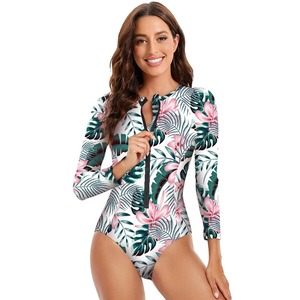 2025 manches longues et genou surf maillot de bain femmes avec fermeture éclair Rush Guard maillots de bain femmes baigneurs bain natation maillot de bain - Product Image 3