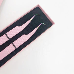 Private Label Silver Tweezer Eyelash Tweezers Volume Eyelash <b>Glue</b> Extension Stainless Steel Tip Silver Cosmetic Tools - Product Image 1