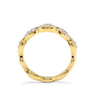 Bague en zircon blanc taille marquise et ovale, plaquée rhodium, or 14 carats sur argent sterling - Product Image 3