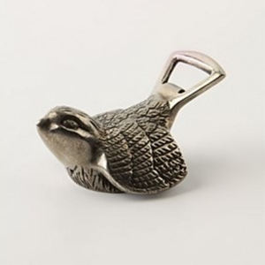 Abridor de Botellas de Cerveza de Aluminio Fundido Ecológico con Diseño de Pájaro Plateado Antiguo de Chaman India - Product Image 1