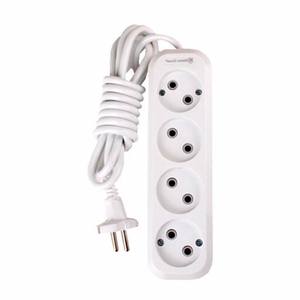 4 Way White <b>Extension</b> <b>Socket</b> Without Grounding 3 Meters Cable Electrical Power Strip ABS Plastic UK US EU Plug Switching <b>Socket</b> - Product Image 1