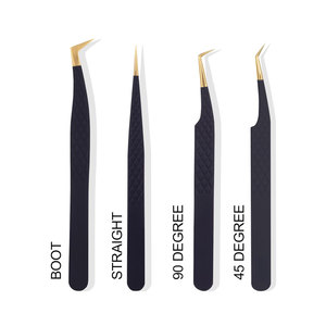 Meilleures ventes Pince à épiler à pointe en fibre personnalisée à 90 degrés Outils d'extension de cils - Product Image 5