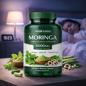 Nieuwste 2026 model Private Label <span class=keywords><strong>Moringa</strong></span> Kruidensupplement voor volwassenen, 60/90/120 <span class=keywords><strong>capsules</strong></span>, compleet groene superfood, aangepaste verpakking - Product Image 2