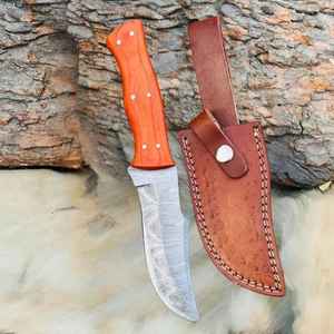 Handmade Damascus <b>Steel</b> Hunting Knife 1095 15N20 Full Tang Fixed Blade OEM Customizable Outdoor Camping Survival with Sheath - Product Image 1