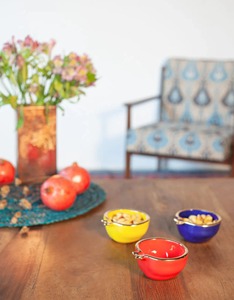 ชามตกแต่งรูปทับทิมทำมือถาดวางกลางศิลปะการออกแบบผลไม้ที่ไม่เหมือนใครเน้นการตกแต่งสำหรับบ้านห้องครัวห้องนั่งเล่น - Product Image 5