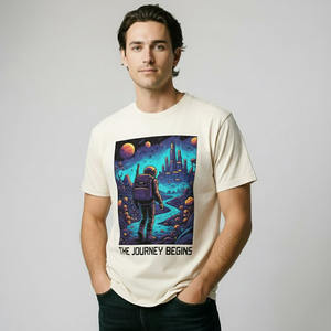 Camiseta de cuello redondo para hombre, de corte regular, con estampado gráfico, mezcla de algodón, estilo casual - Product Image 5