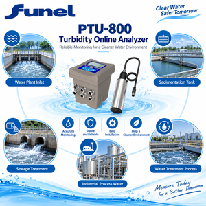 Analyseur de turbidité numérique <span class=keywords><strong>FUNEL</strong></span> PTU800 POM avec capteur RS485 Modbus pour le traitement de l'eau, 0,01-4000 NTU, précision de 5 % - Product Image 4