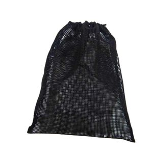 Mochila deportiva negra de malla de poliéster con cordón, bolsa de gimnasio transpirable, mochila escolar ligera de 35 x 45 cm - Product Image 3