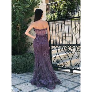 Abito da sera senza spalline tridimensionale fantasia fiore nuova stagione con vita trasparente Ht7462 7462 - Product Image 2