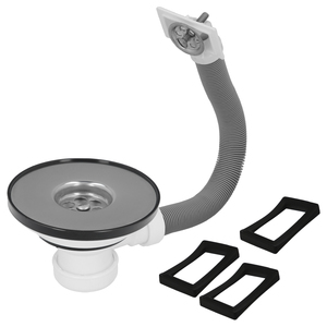 Valvola per lavabo O/ 115 mm. Altezza 1 1/2 pollici 40 mm. Con sistema di troppopieno - Product Image 1