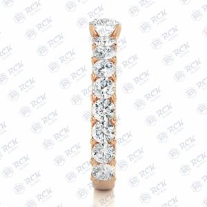 0,90 TCW redondo brillante corte solitario acentos Moissanite anillo mujer aniversario y regalo de cumpleaños banda para amor - Product Image 4