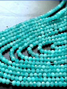 Cuentas facetadas redondas de Calcedonia de agua Natural para joyería, tobillera, pulsera para mujer, hebras Rondelles de 15 pulgadas, piedras preciosas al por mayor - Product Image 2