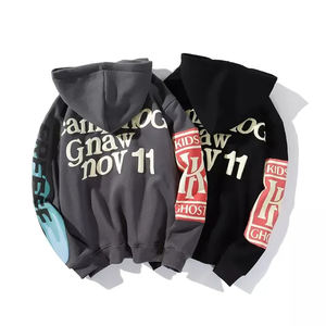 Tallas Unisex 100% Sudaderas con capucha de lana de algodón de diseño personalizado Puff Prints Ropa de invierno bordada Venta al por mayor Sudaderas con capucha personalizadas - Product Image 2