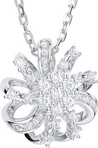 925 Plata Moissanite 3D Filigrana Cinta Flor Colgante Collar - Product Image 5