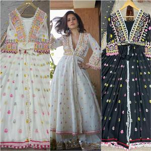 ชุดแต่งกายสำหรับงานปาร์ตี้ดีไซน์ใหม่พื้นล่างและดูปองตาพร้อมงานปักลวดลายหนา - Product Image 1