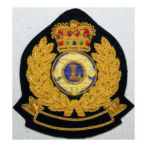 Parches bordados en 3D para coser, insignias redondas de alambre dorado para blazer, parches universitarios y escolares - Product Image 6