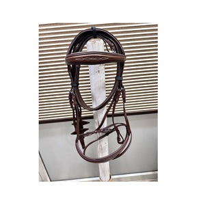 Bridon de cheval en cuir réglable de qualité supérieure avec taille et marque personnalisées à vendre auprès d'un fabricant et fournisseur indien - Product Image 1