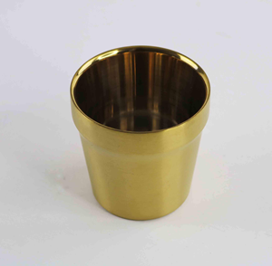 Tasse à café isotherme en laiton martelé à double paroi, cadeau classique et durable - Product Image 3