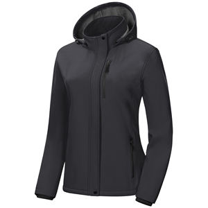Top Tendance Vestes D'extérieur Coupe-Vent À Capuche Imperméable À Manches Longues Avant Fermeture Éclair Softshell Vestes Pour Femmes - Product Image 1